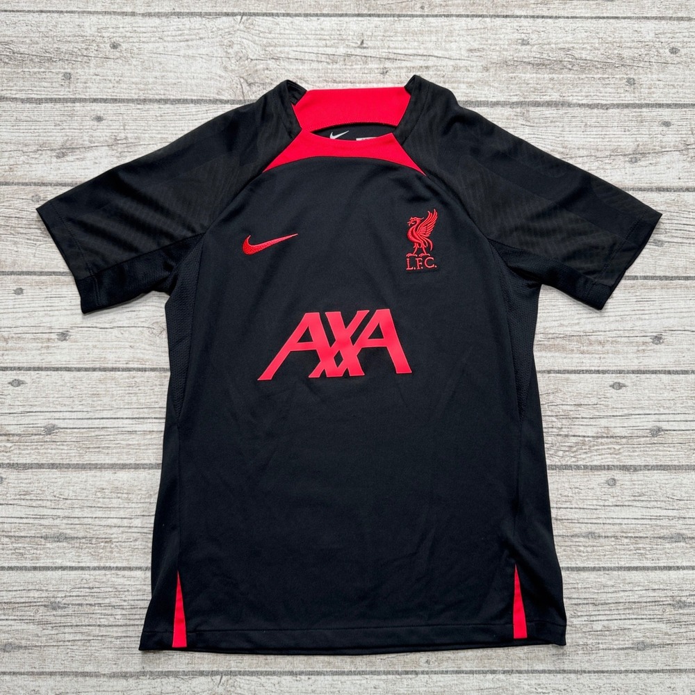 Nike Liverpool FC Jersey Youth Large Black Red Dri-FIT Slim Fit Soccer Athletic